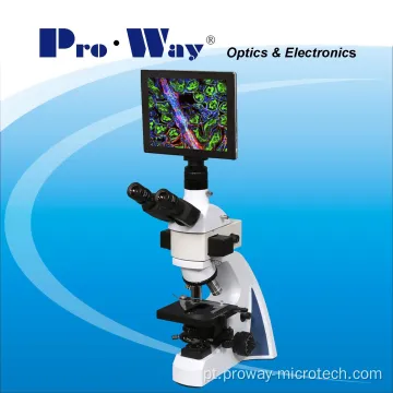 Microscópio fluorescente de tela digital LCD com software